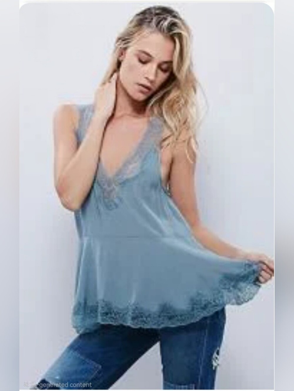 Caroline's Bellflower Tunic Lace Trim Top On The Vampire Diaries Size S